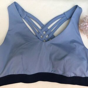 Ideology Blue Criss Cross Strappy Back Sports Bra Size Medium